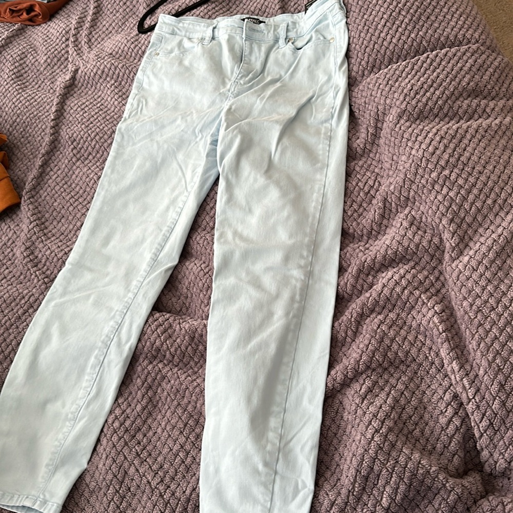 Straight mom Jean beautiful baby blue